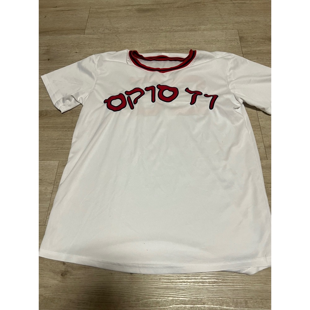 Boston Red Sox Hebrew Jewish Jersey Mens Large White Mesh Shirt Number‎ 25 L